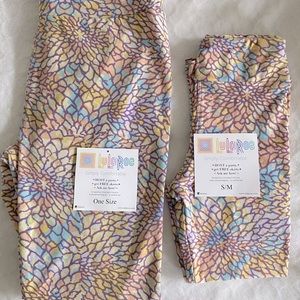 LulaRoe Mommy & Me floral petals legging set